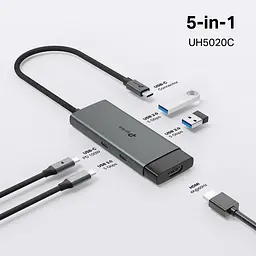 USB-Хаб TP-Link USB Type-C 5 в 1 (UH5020C) - мініатюра 2