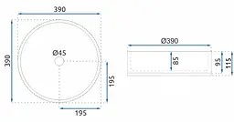 Умивальник Rea Cristal 39 grey накладний REA-U8880, Прозорий - мініатюра 5