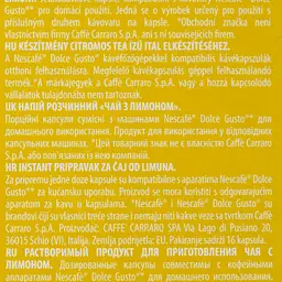 Чай в капсулах Carraro Dolce Gusto Lemon, 16 капсул - мініатюра 3