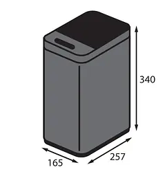 Відро для сміття сенсорне прямокутне Koer TC-020408-07 8 л графіт (KR5590) - мініатюра 4