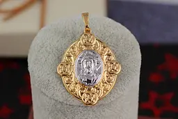 Ладанка Xuping Jewelry овальна з хвилястою окантовкою Ісус 3,5 см комбінована