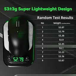Бездротова миша ATTACK SHARK V5 42000 DPI PAW3950MAX,8K,Nordic 52840,20000FPS Чорна - мініатюра 3