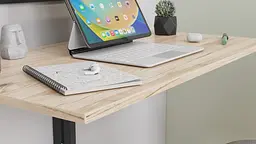 Обідній стіл-трансформер Ніка стіновий Ferrum-decor 420x900x500 Чорний метал ДСП Дуб Сан-Марино 16 мм (FRD-105165) - мініатюра 5
