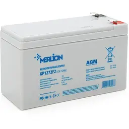 Акумуляторна батарея MERLION AGM GP1272F2B 12 V 7,2 Ah ( 150 x 65 x 95 (100) ) White Q10