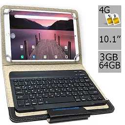 Планшет-телефон Hoozo MT Pad 364 LTE 3/64 Gold + Чохол із Bluetooth клавіатурою - мініатюра 2
