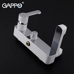 Душова система Gappo G2402-8, вилив - перемикач на лійку, білий/хром, Хром - мініатюра 4