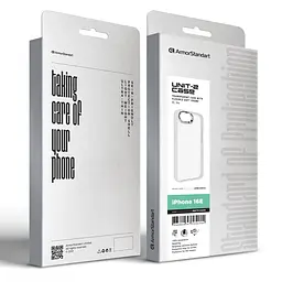 Чехол для Apple iPhone 16e/17e, UNIT2, белый, ударопрочный, прозрачный противоударный чехол-накладка из TPU и поликарбоната (PC), с защитными бортиками, защита всего корпуса от ударов и царапин, ArmorStandart (ARM83855) - мініатюра 5