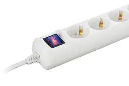 Подовжувач мережевий 5 розеток 3 метри 2E Power Extension 5 Type F 3m 16 A White - мініатюра 5