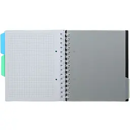 Зошит на пружині Buromax Classic В5 (170x205) 120 аркушів 3 розділювачі чорний (BM.24355911-01) - мініатюра 4