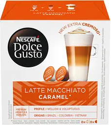 Набір кави в капсулах Nescafe Dolce Gusto Latte Macchiato Caramel 48 шт. 436.8 г (3 пак. x 16 шт. 145.6 г) - мініатюра 2