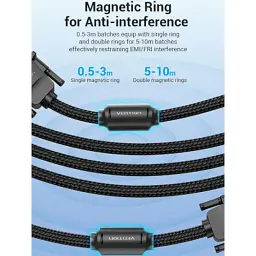 Кабель мультимедійний DVI M to DVI M 8.0m 24+1pin 2K60Hz ferrite Vention (EAEBK) - мініатюра 4