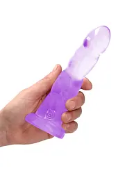 Фалоімітатор RealRock Crystal Clear 7" 18 см (фіолетовий) - мініатюра 8