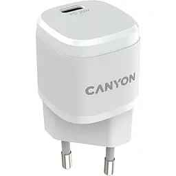 Зарядний пристрій Canyon USB-C PD 20W Mini Wall Charger H-20 White - мініатюра 3