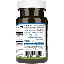 Вітамін D3+K2 Carlson Vitamin D3+K2 2000 МО 90 мкг 30 вегетаріанських капсул - мініатюра 3