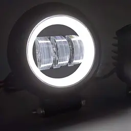 Світлодіодна додаткова LED фара Кругла D115x60 mm / Лінза з ДХО / 45W / 15Wх3 / 10-30V / 1 шт. - мініатюра 2
