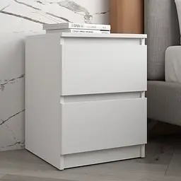 Приліжкова тумба Vays R-5 Білий, 2 шухляди без ручок, ЛДСП 40×40×53 см - тумба в спальню