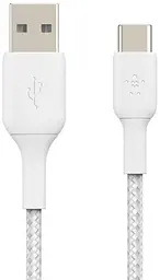 Кабель Belkin USB-A > USB-C заряджання/синхронізації 2м, 15Вт, Type-C, плетений, білий - мініатюра 2