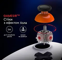 Геймпад Bluetooth джойстик GameSir T-4n Nova Lite Multiplatform Controller Bluetooth/2,4G/USB DualShock White - мініатюра 5