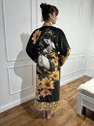 Кімоно жіноче з плюшевого велюру Golden Blossom 29473 2XL - мініатюра 2