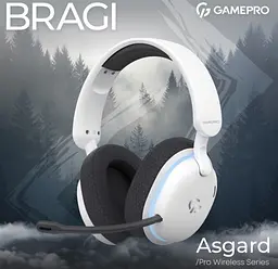 Ігрові бездротові навушники GamePro HSW-250 7.1 Bragi Asgard RGB Tri-Mod White - мініатюра 5