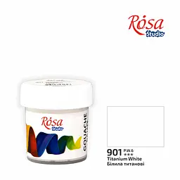 Фарба гуашева Білила титанові (901) 20 мл ROSA Studio (4823098531623)