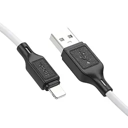 Дата кабель Hoco X90 Cool silicone USB to Lightning (1m) White - мініатюра 3
