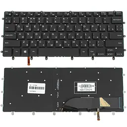 Клавіатура для ноутбука DELL (XPS: 9570 9710) rus чорний без кадру підсвічування клавіш