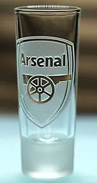 Скляна чарка 60мл ФК Арсенал Arsenal з гравіюванням подарунок для фаната футбольна стопка - мініатюра 3