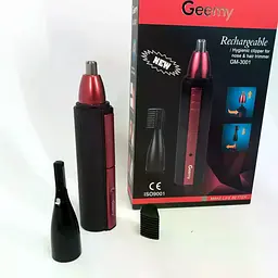 Тример для носа і вух, окантування бороди та вусів GEMEI GM-3001 2 в 1 акумуляторний тример з насадками - мініатюра 5