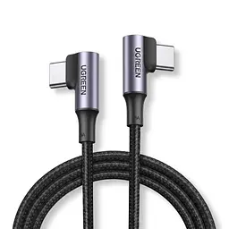 Кабель UGREEN US335 USB-C - USB-C кутовий 90° PD 100 Вт 1 м космічний сірий (70696)