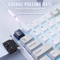 Ігрова магнітна клавіатура Attack Shark X68 Max / Дротове підключення / Magnetic Switch / White - мініатюра 3