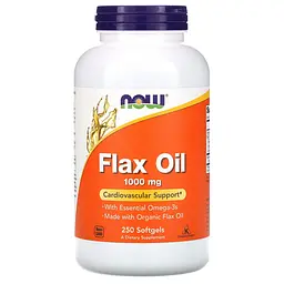 Жирні кислоти NOW Flax Oil 1000 mg, 250 капсул