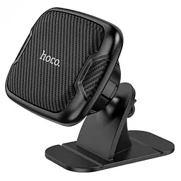 Автотримач для телефону магнітний HOCO CA66 на скотчі + кріплення кабелю Black-Carbon - мініатюра 5