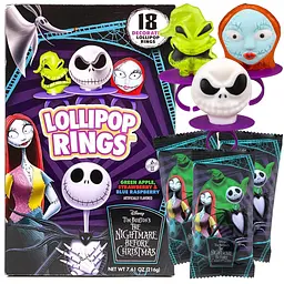 Льодяники-кільця The Nightmare Before Christmas Lollipop Rings Halloween 18шт, 216г