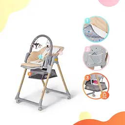 Стільчик для годування Kinderkraft Lastree Beige Wood бежевий (00-00304465) - мініатюра 14