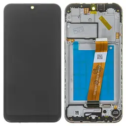 Дисплей Samsung A015 Galaxy A01, A015F Galaxy A01, чорний, з рамкою, Original (PRC), з вузьким конектором, original glass