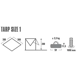 Тент High Peak Tarp 1 3 x 3 m Grey (10031) - мініатюра 3