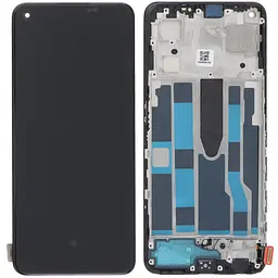 Дисплей Oppo Reno 7 5G чорний, Amoled, оригінал PRC, з рамкою