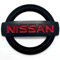 Емблема решітки задня для Nissan матова Чорна 128х108 мм Пластик на скотчі (Завод)