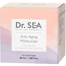 Зволожувальний Anti-Aging крем для обличчя Dr. Sea з комплексом Glycotensyl і гіалуронаном SPF15, 50 мл (20714) - мініатюра 3