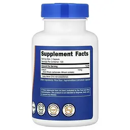 Літій оротат Nutricost 10 мг 120 капсул - мініатюра 2