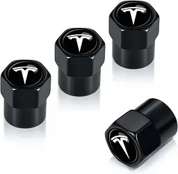 Ковпак вентиля колеса Tesla 4 шт Тюнінг Чорні