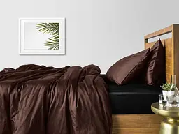 Комплект постільної білизни Cosas Chocolate b Полуторний сатин шоколад (Сатин_Шоколад_ЧерныйП_160) - мініатюра 2
