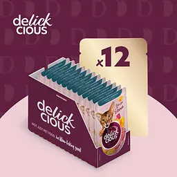 Вологий корм для котів Delickcious Смужки з качкою та гарбузом в крем супі 85 г - мініатюра 6