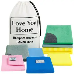 Набір для прибирання LoveYouHome Блиск скла 9 серветок (LYH9021)