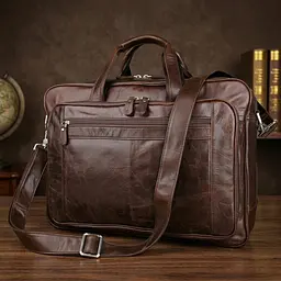 Сумка чоловіча 14371 для ноутбука 17 дюймів Vintage коричнева - мініатюра 1