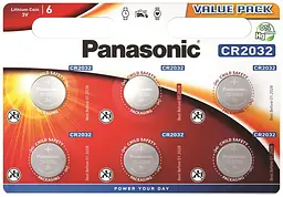 Батарейка літієва CR2032 блістер 6 шт. Panasonic teh0018548