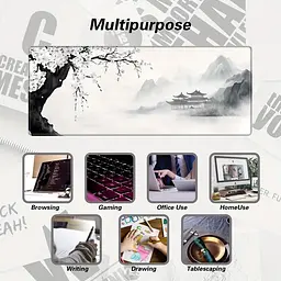 Килимок для миші та клавіатури "Japan" / 90×40 см, Сірий - мініатюра 4