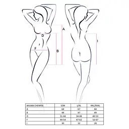 Сорочка приталена з чашечками WILMA CHEMISE white L/XL - Passion, трусики - мініатюра 3