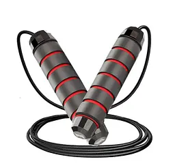 Скакалка швидкісна PowerPlay 4210 Power Weighted Jump Rope Чорна 2,7 м (PP_4210_Black/Red) - мініатюра 3